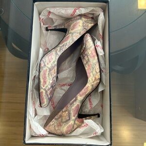 Stuart Weitzman Multicolor Snake Print Heels
